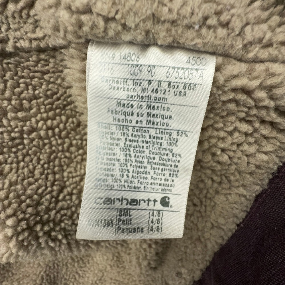 Carhartt Sierra Jacket Sherpa Lined Womens Small WJ141 DWN Deep Wine Purple - Picture 4 of 16